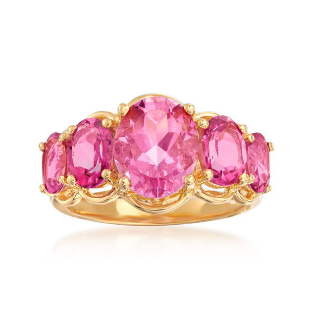 Ross-Simons Pink Topaz 5-Stone Ring Pink US 5 2