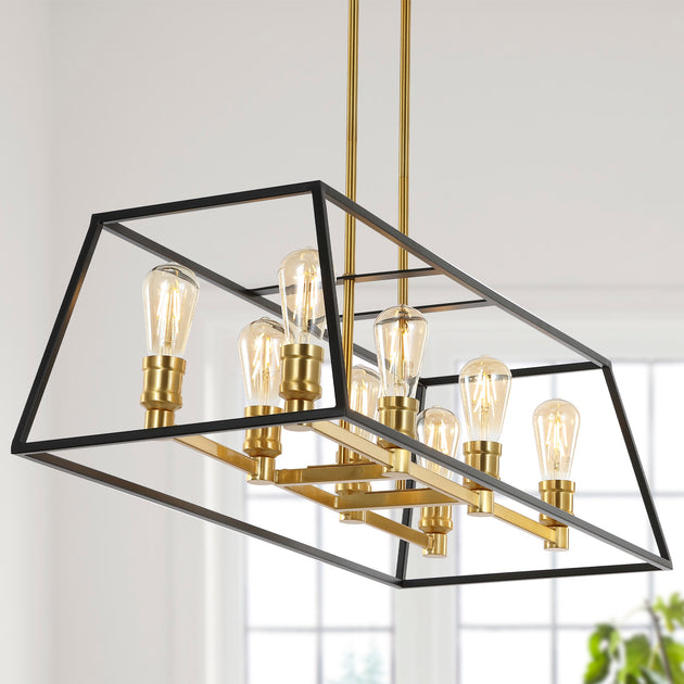 Jonathan Y Liane 35in 8-Light Iron Linear LED Pendant 2