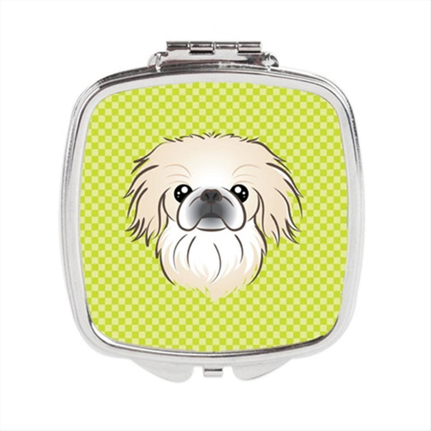 Carolines Treasures BB1283SCM Checkerboard Lime Green Pekingese Taschenspiegel 2