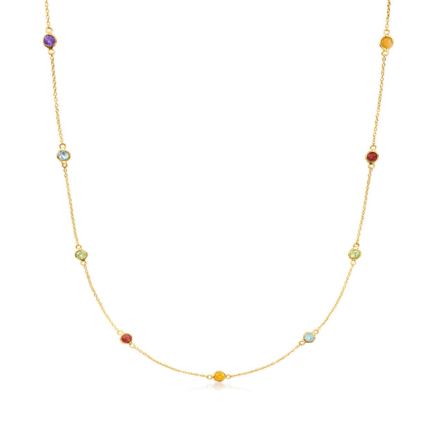 Ross-Simons Multi-Gemstone Station Necklace White 2