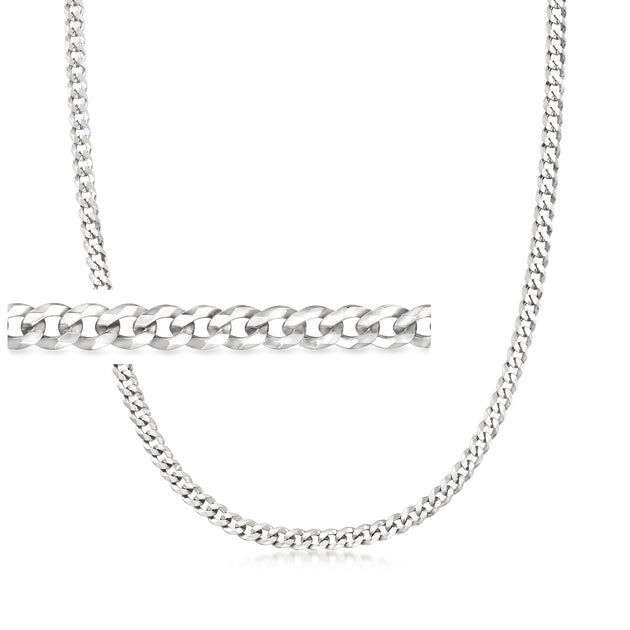 Ross-Simons Men's Curb-Link Chain Necklace Silver 5mm 3