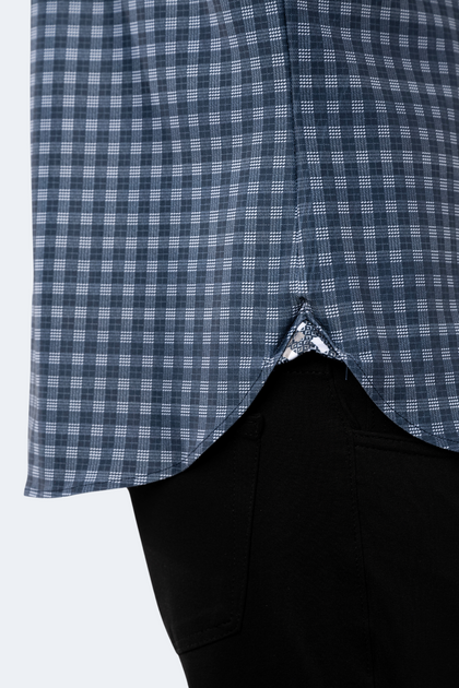Luchiano Visconti Check Shirt Blue Medium 4