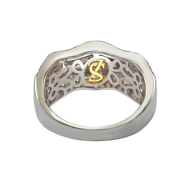 Suzy Levian Pink Sapphire Diamond Accent Ring Purple US 8 7