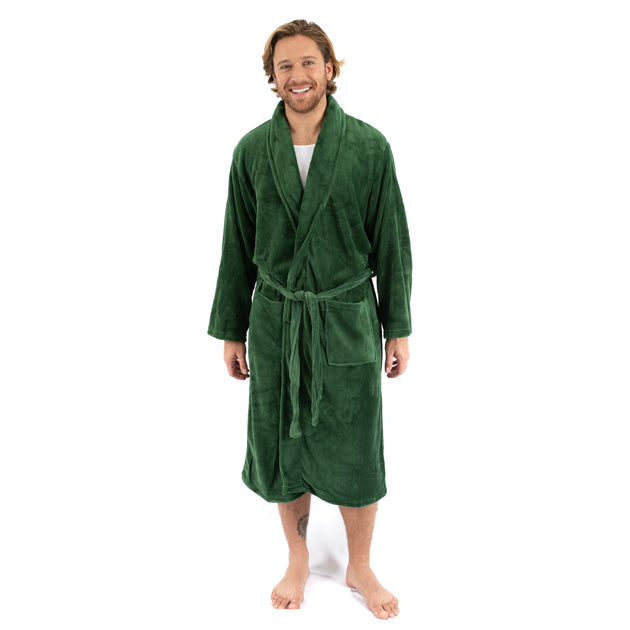 Leveret Mens Fleece Robe Grey XXLarge 3