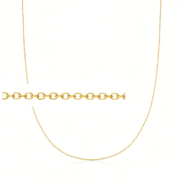 Ross-Simons 0.8mm Cable Chain Necklace Yellow Gold 2