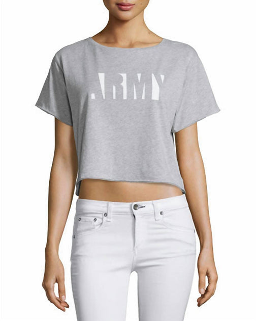 rag & bone Graphic X-Boyfriend Cropped Tee Heather Gray Medium 2
