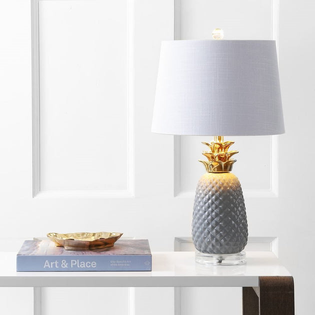 Jonathan Y Pineapple 23 inch Ceramic LED Table Lamp Gray 2