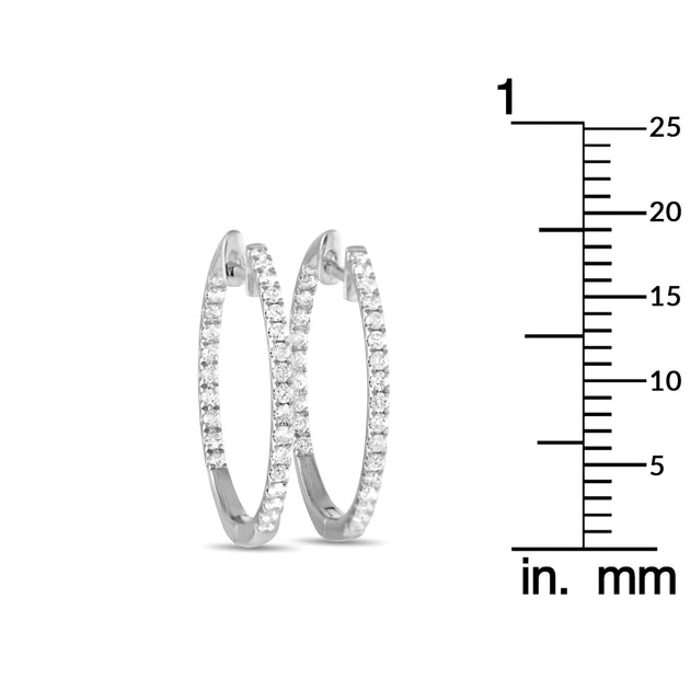 LB Exclusive Hoop Earrings Yellow Gold White 0.50ct 4