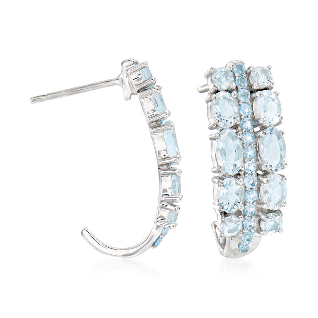 Ross-Simons Aquamarine Topaz Earrings Silver 2