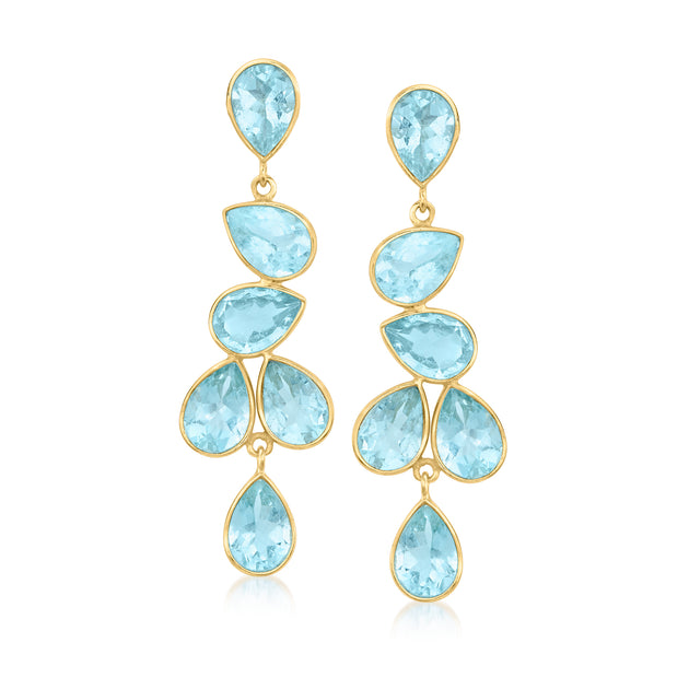 Ross-Simons Sky Blue Topaz Drop Earrings Blue 2