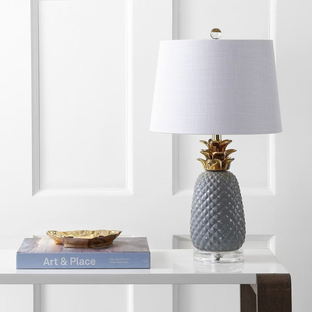 Jonathan Y Pineapple 23 inch Ceramic LED Table Lamp Gray 4