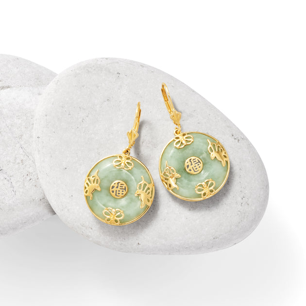 Ross-Simons Good Fortune Butterfly Drop Earrings Green 4