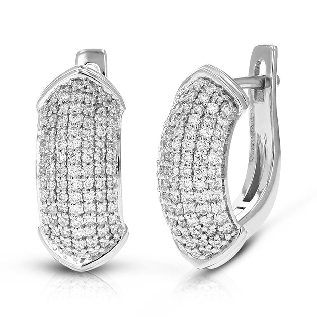Vir Jewels Lab Grown Diamond Hoop Earrings Silver 2