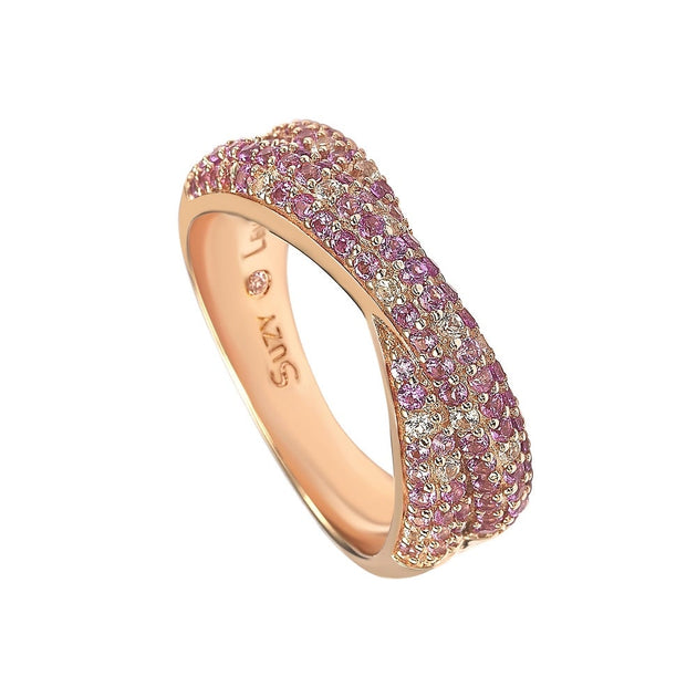 Suzy Levian Crossover Ring Blue US 7.5 2