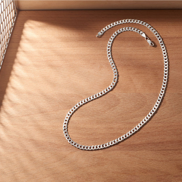Ross-Simons Men's Curb-Link Chain Necklace Silver 5mm 4