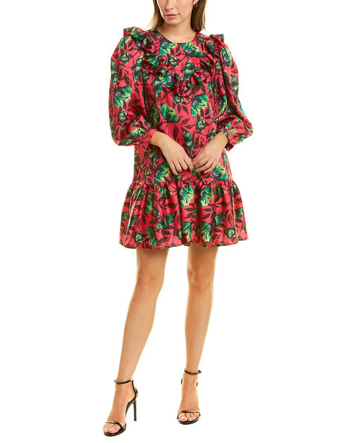 delfi collective long-sleeve statement flower mini dress Delfi Collective Brooklyn Mini Dress