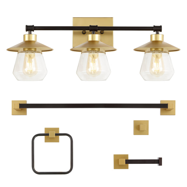 Jonathan Y Avalon 26-inch 3-Light Vanity Light Gold 2