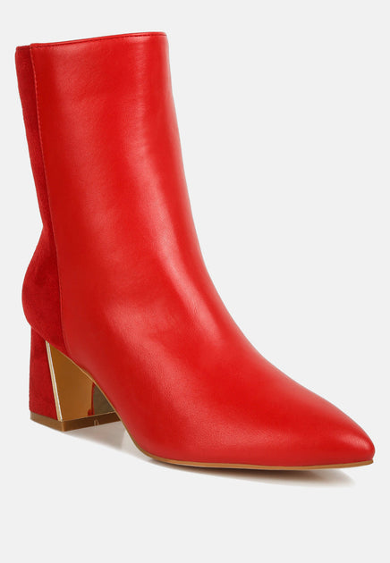 London Rag Desire High Ankle Boots Red US 6 3