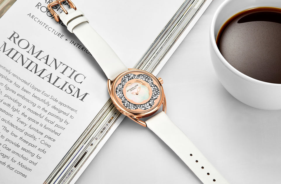 Stuhrling Original Lily 995 Quartz 38mm Rose Gold White 4