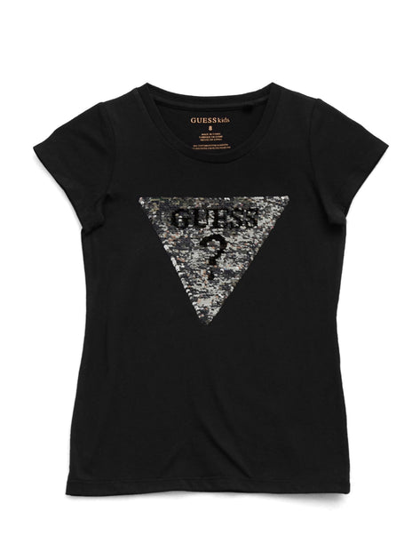 Guess Factory Beatrix Reversible Sequin Logo Tee Black 14 2