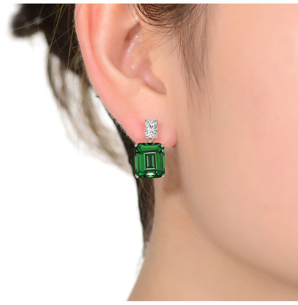 Rachel Glauber Rectangle Stud Earrings Blue 4