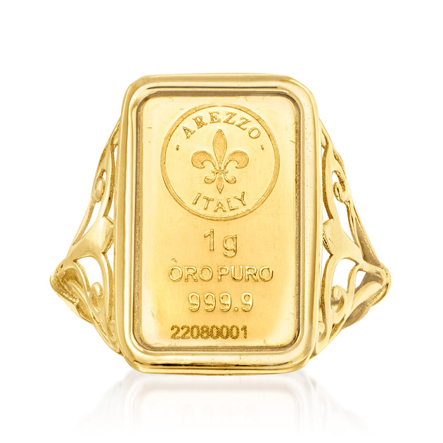 Ross-Simons Italian 1-Gram Ingot Ring Yellow Gold US 8 2
