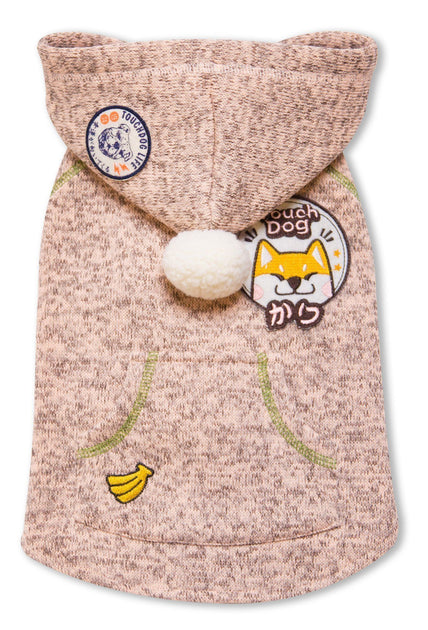 Touchdog Hippie Hundepullover mit Kapuze Pink Medium 2