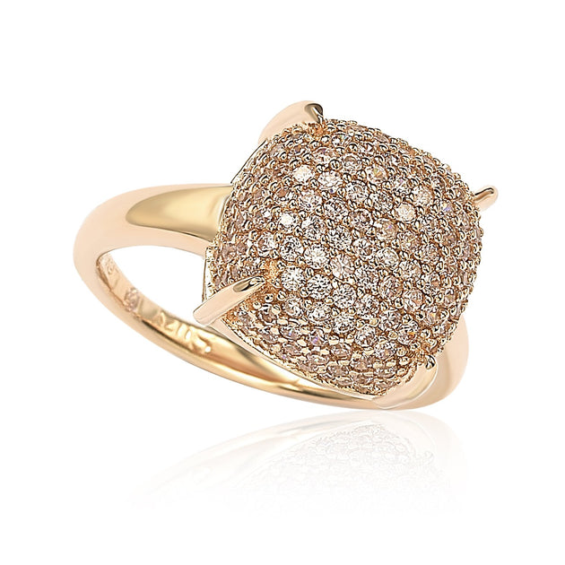 Suzy Levian Pave Cubic Zirconia Ring Pink US 6.5 2