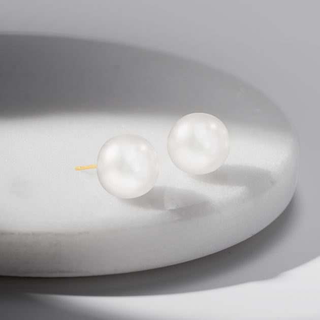 Ross-Simons Cultured Pearl Stud Earrings White Silver 4