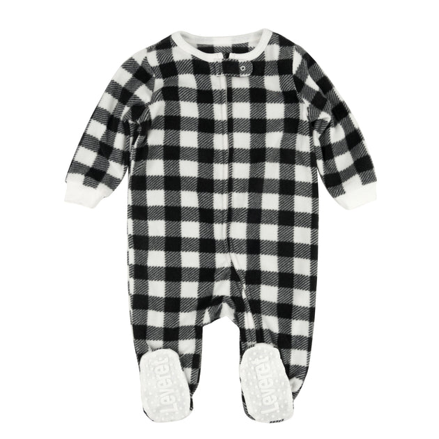 Leverat Kids Footed Fleece Pajamas Plaid Multi 18-24 Months 3
