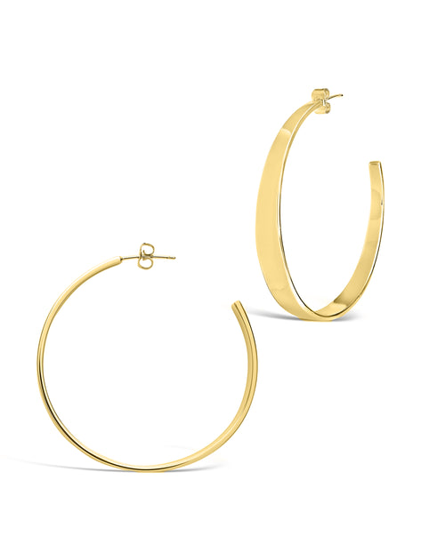 Sterling Forever Graduating Hoop Earrings Gold 2