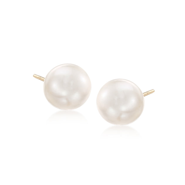 Ross-Simons Cultured Pearl Stud Earrings White Silver 2