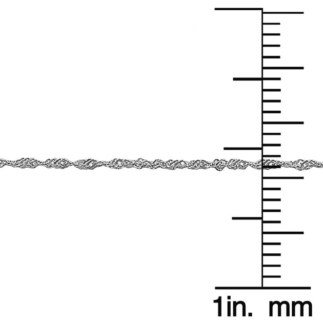 A & M 925 Sterling Silver Singapore Chain Necklace Silver 18 3