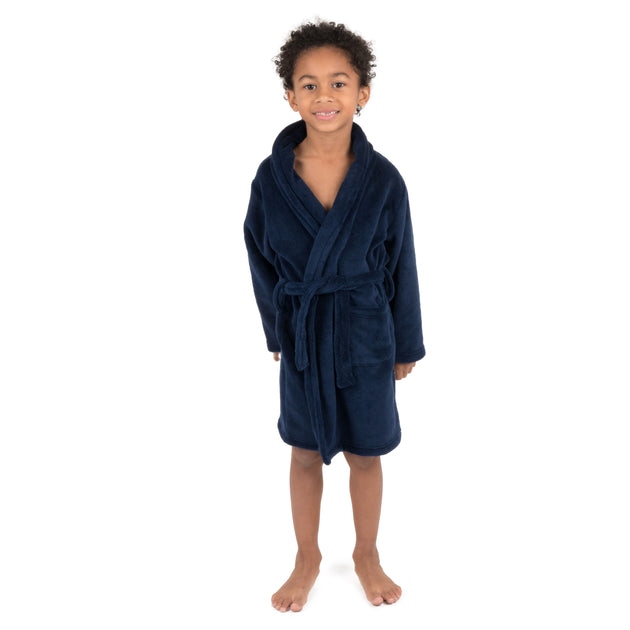 Leveret Kids Fleece Hooded Robe Grey 3T 3