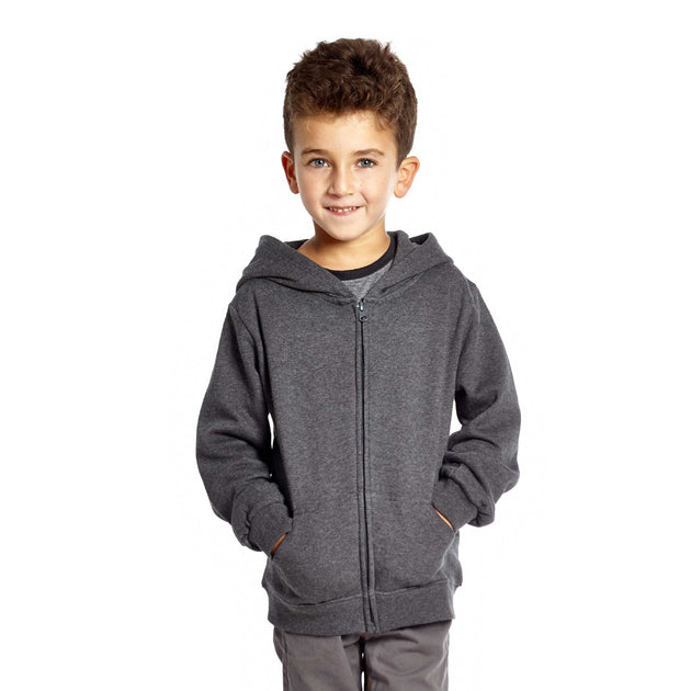Leveret Kinder Reißverschluss Baumwolle Kapuzenpullover Weiß US 10 4