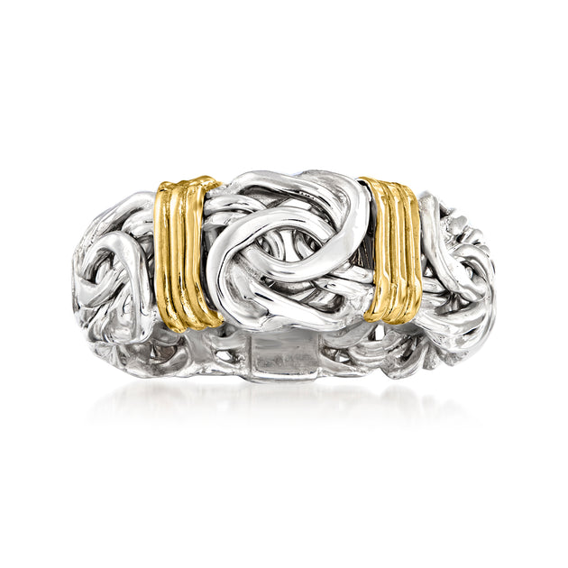 Ross-Simons Byzantine Ring Sterling Silver Gold US 5 2
