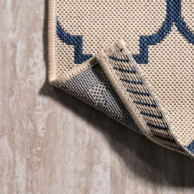 Jonathan Y Arabesque Ogee Trellis Indoor/Outdoor Area Rug Navy/Beige 3