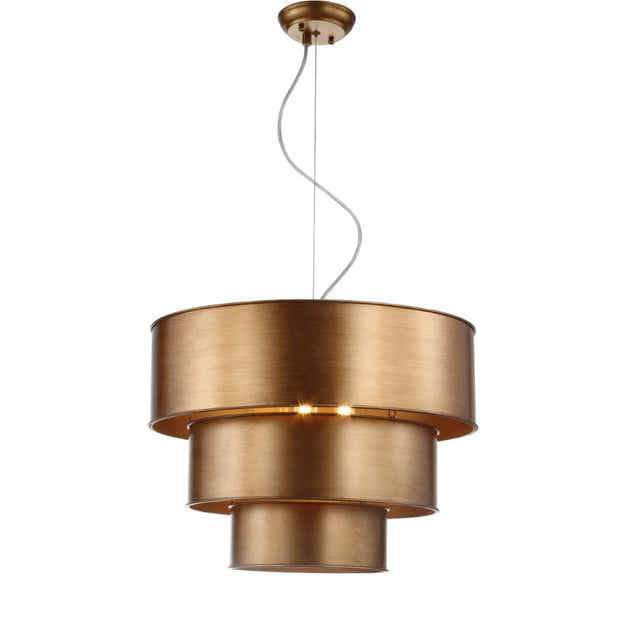 Jonathan Y Lynn 21-inch 3-Tier Metal LED Pendant Gold 3