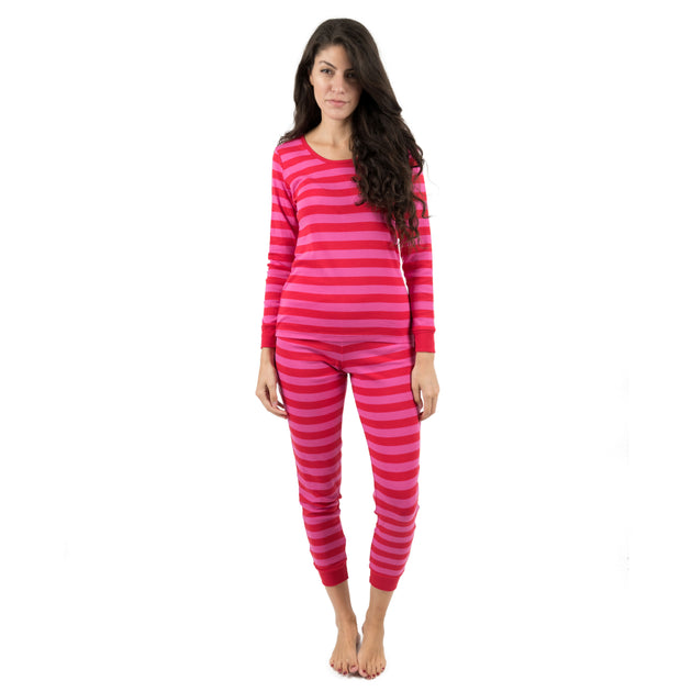 Leveret Womens Two Piece Cotton Pajamas Striped Medium 2