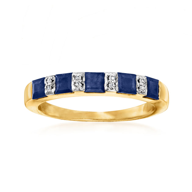 Ross-Simons Sapphire Diamond Accent Ring Blue US 10 2