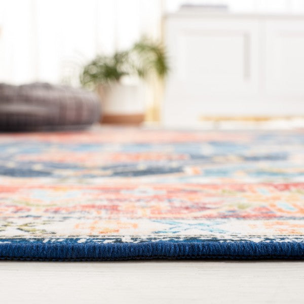 SAFAVIEH Tucson TSN119M Power Loomed Rug Blue/Rust 4