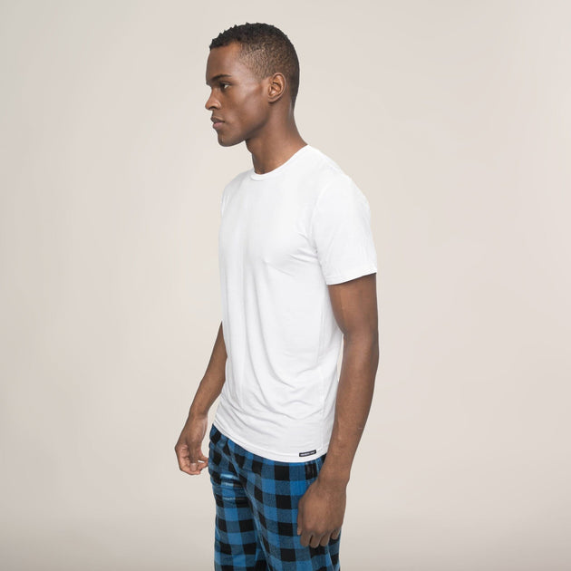 Members Only Kurzarm Bambus-Rayon Schlafshirt Weiß Small 4