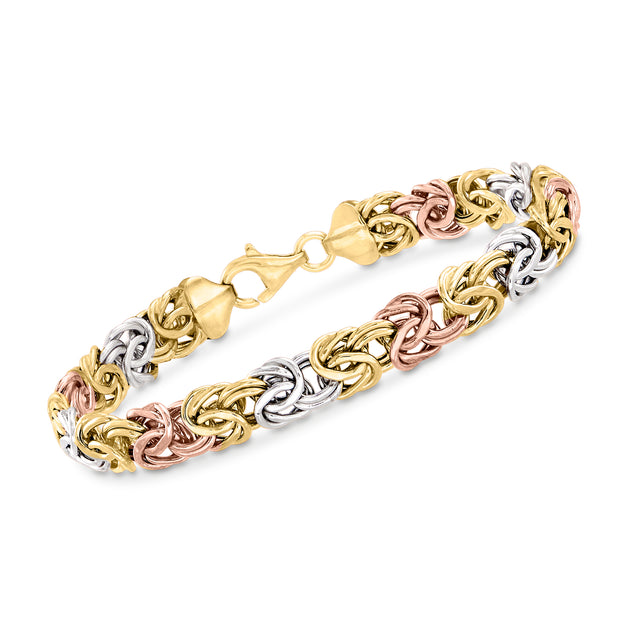 Ross-Simons Byzantine Bracelet Tri-Colored Gold White 3