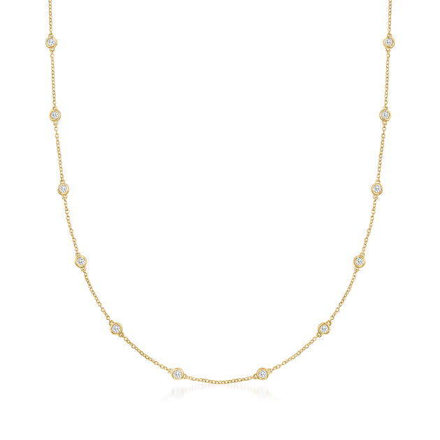 Ross-Simons Diamond Station Necklace White Gold 2