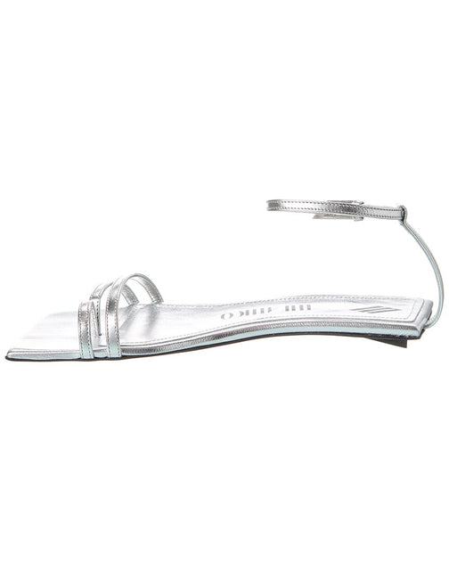 The Attico Isla Leather Sandal Silver EU 39 3