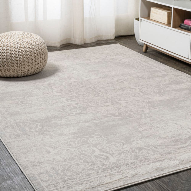 Jonathan Y Rosalia Cottage Medallion Area Rug Ivory Gray 2