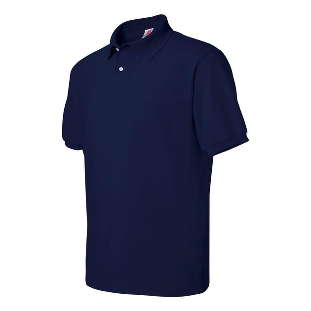 Hanes Ecosmart Jersey Polo Blue XLarge 4