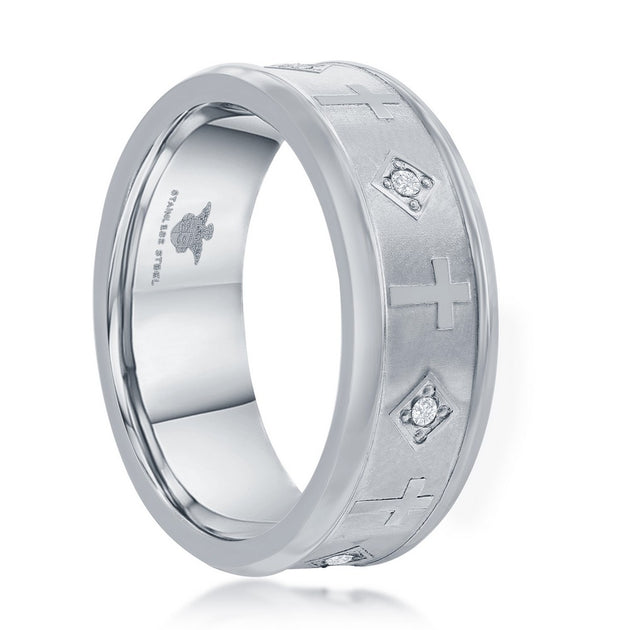Blackjack Cross Ring Silver US 11 3