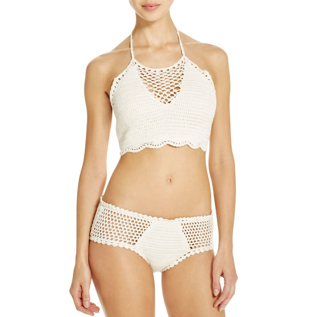 MINKPINK Dreamweaver Crochet Bikini Bottom Beige Small 2