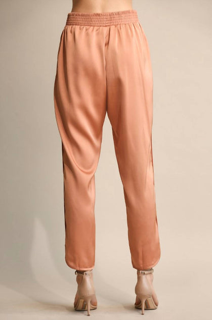 GiGiO Straight Leg Satin Pants Pink Small 3